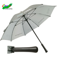 Modegrau Farbe Holz gerade Premium Promotion Solid Stick Regenschirm